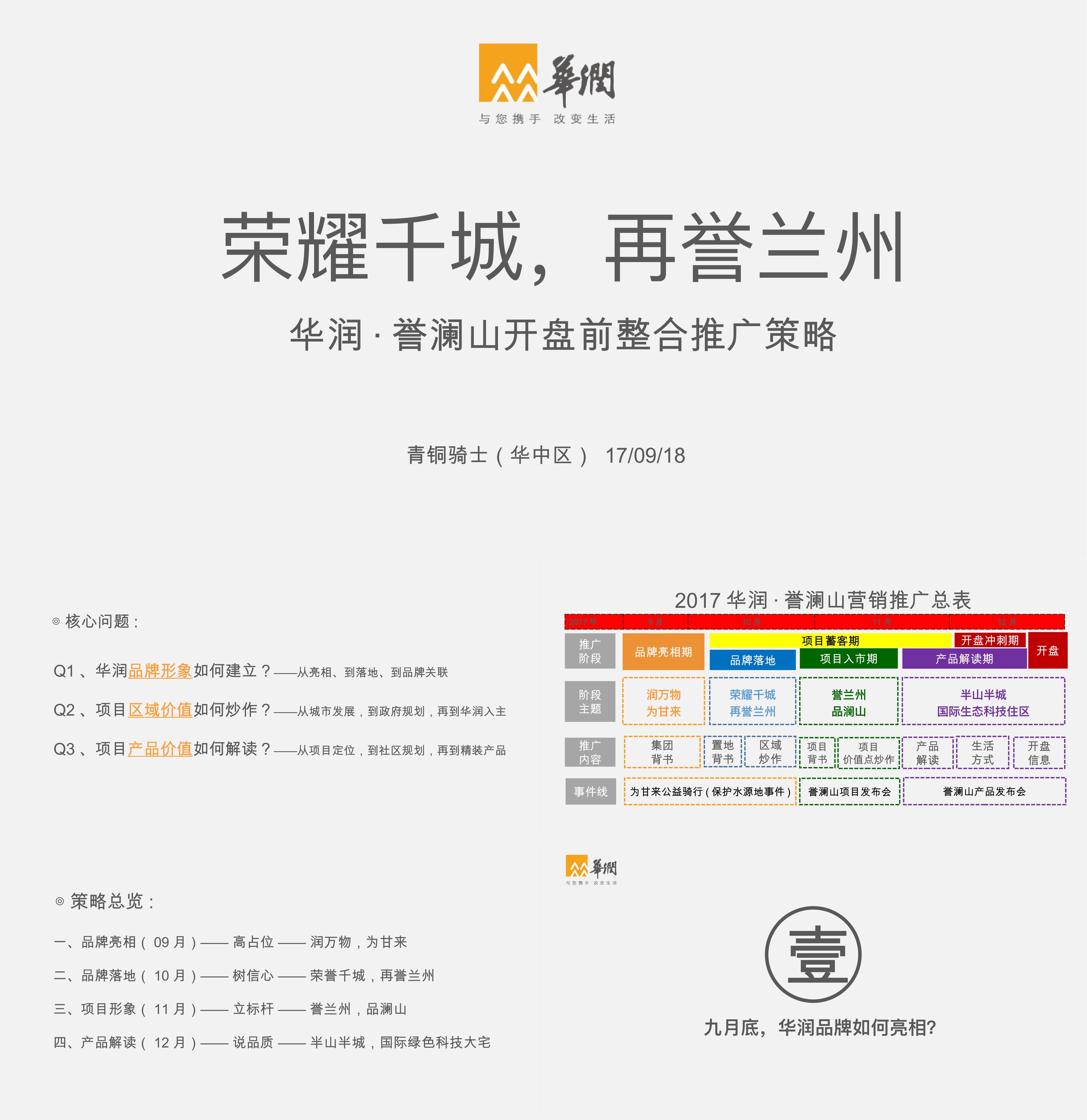 华润誉澜山开盘前推广策略