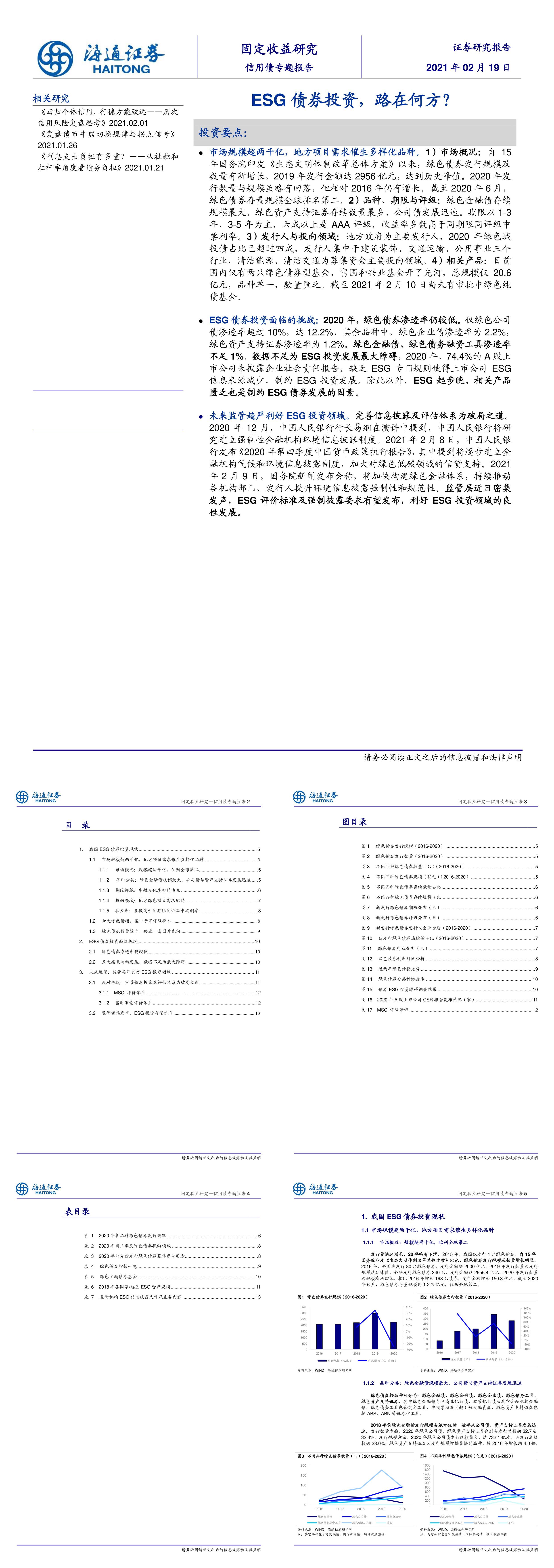 信用债专题报告ESG债券投资路在何方海通证券