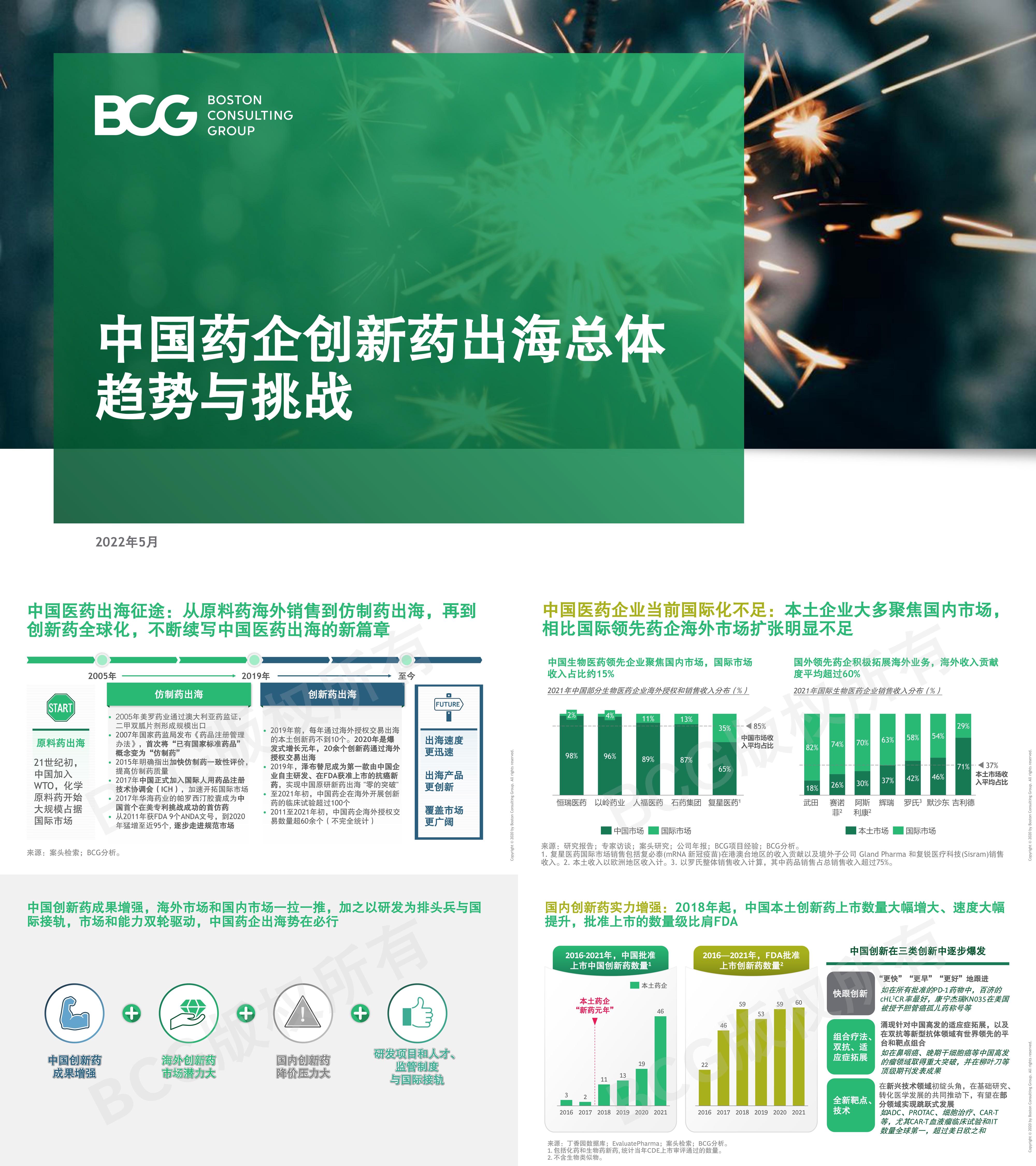 BCG中国药企创新药出海总体趋势与挑战