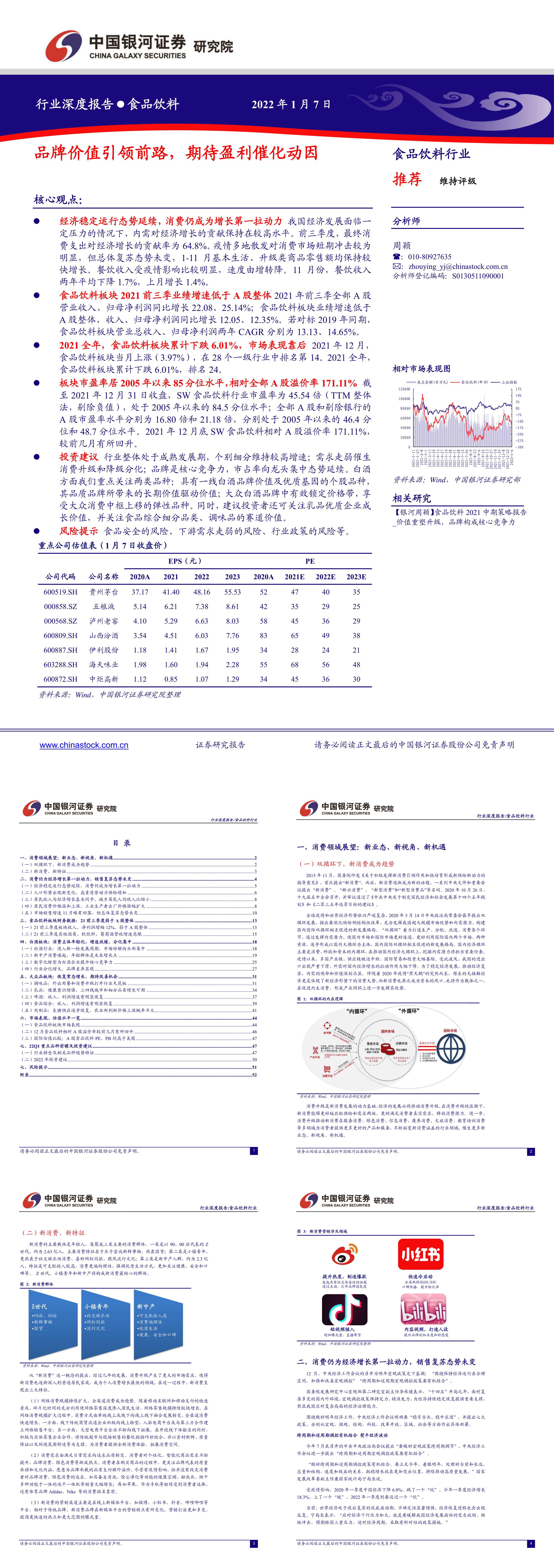 食品饮料行业深度报告品牌价值引领前路期待盈利催化动因银河证券