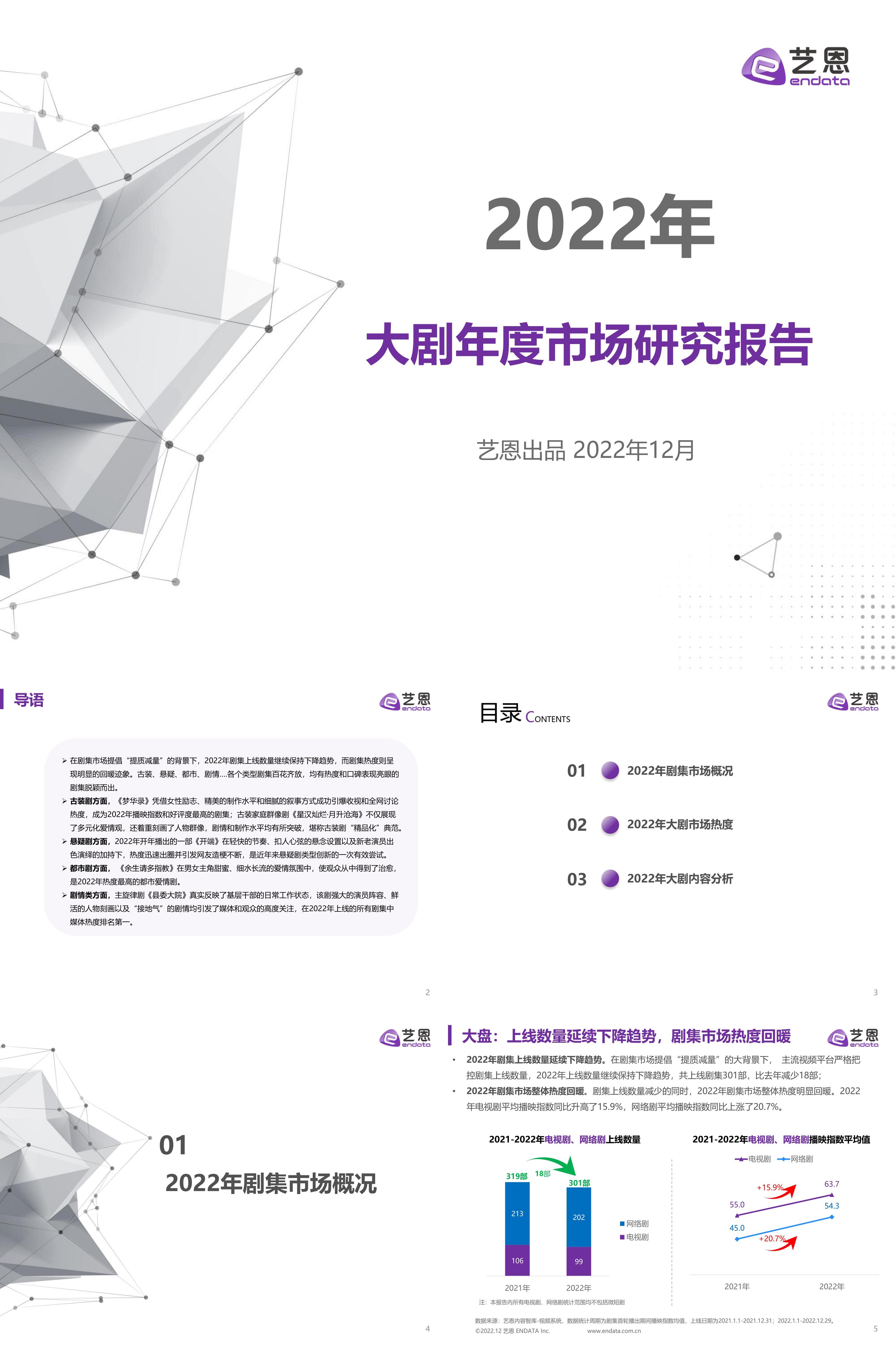 影视传媒行业2022年大剧年度市场研究报告艺恩