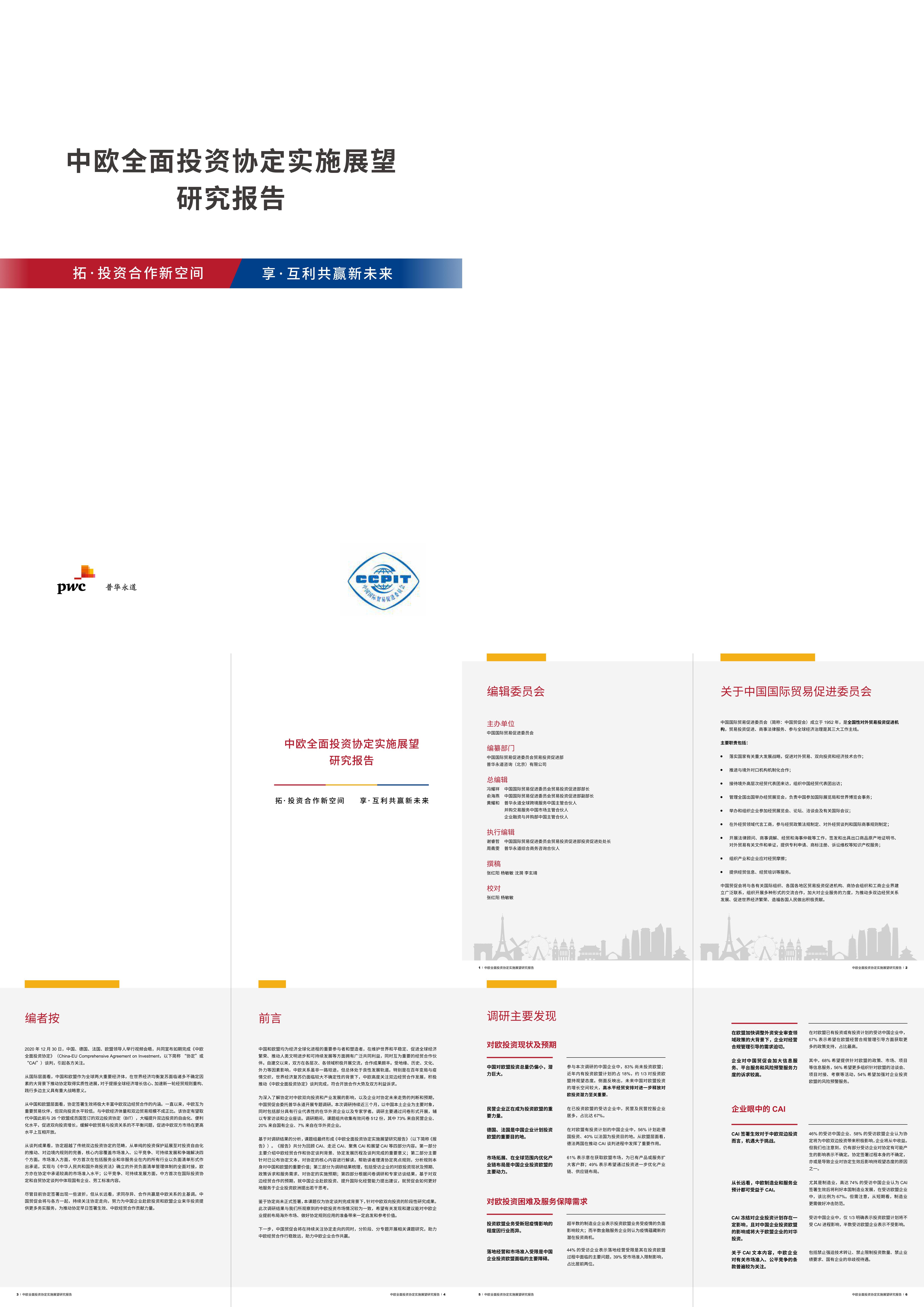 中欧全面投资协定实施展望研究报告普华永道