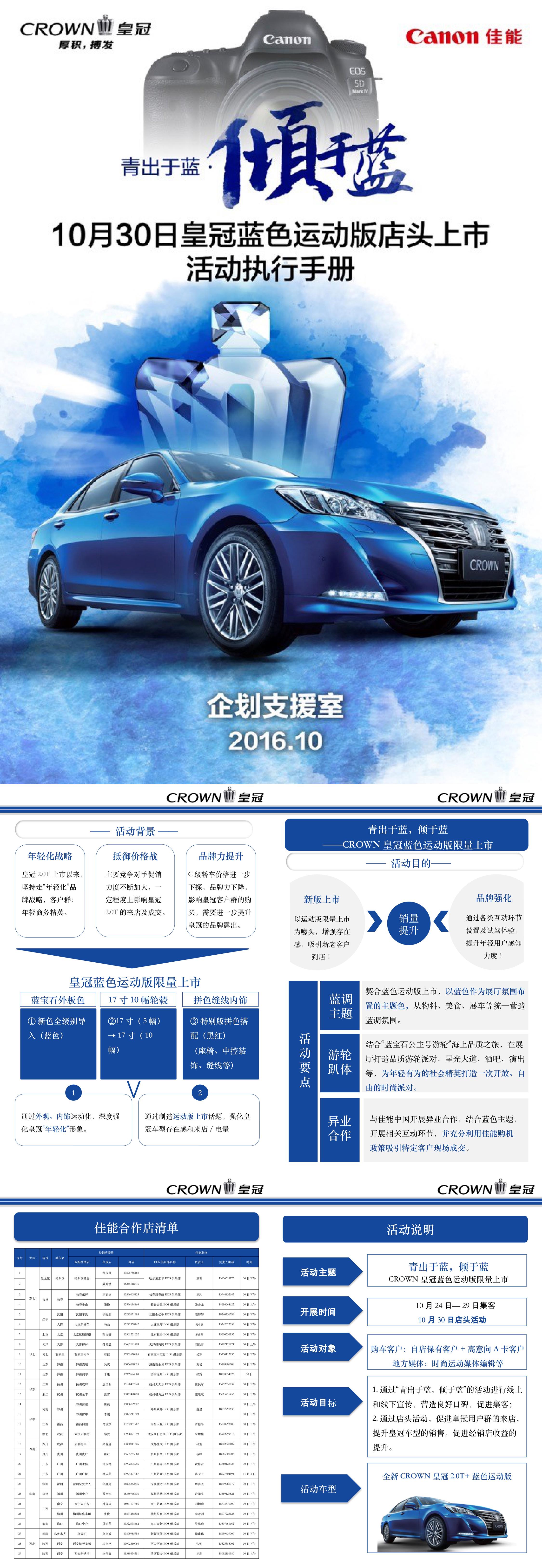 CROWN皇冠4S店蓝色运动版限量上市活动运营手册