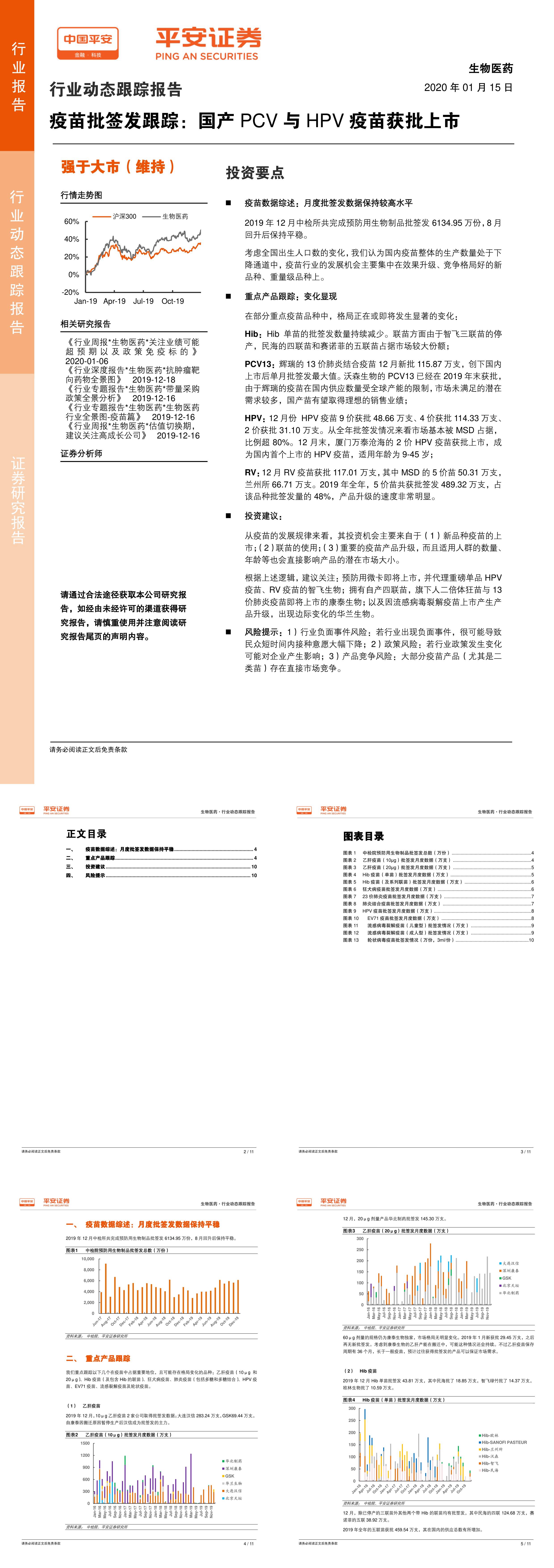 生物医药行业疫苗批签发跟踪国产PCV与HPV疫苗获批上市