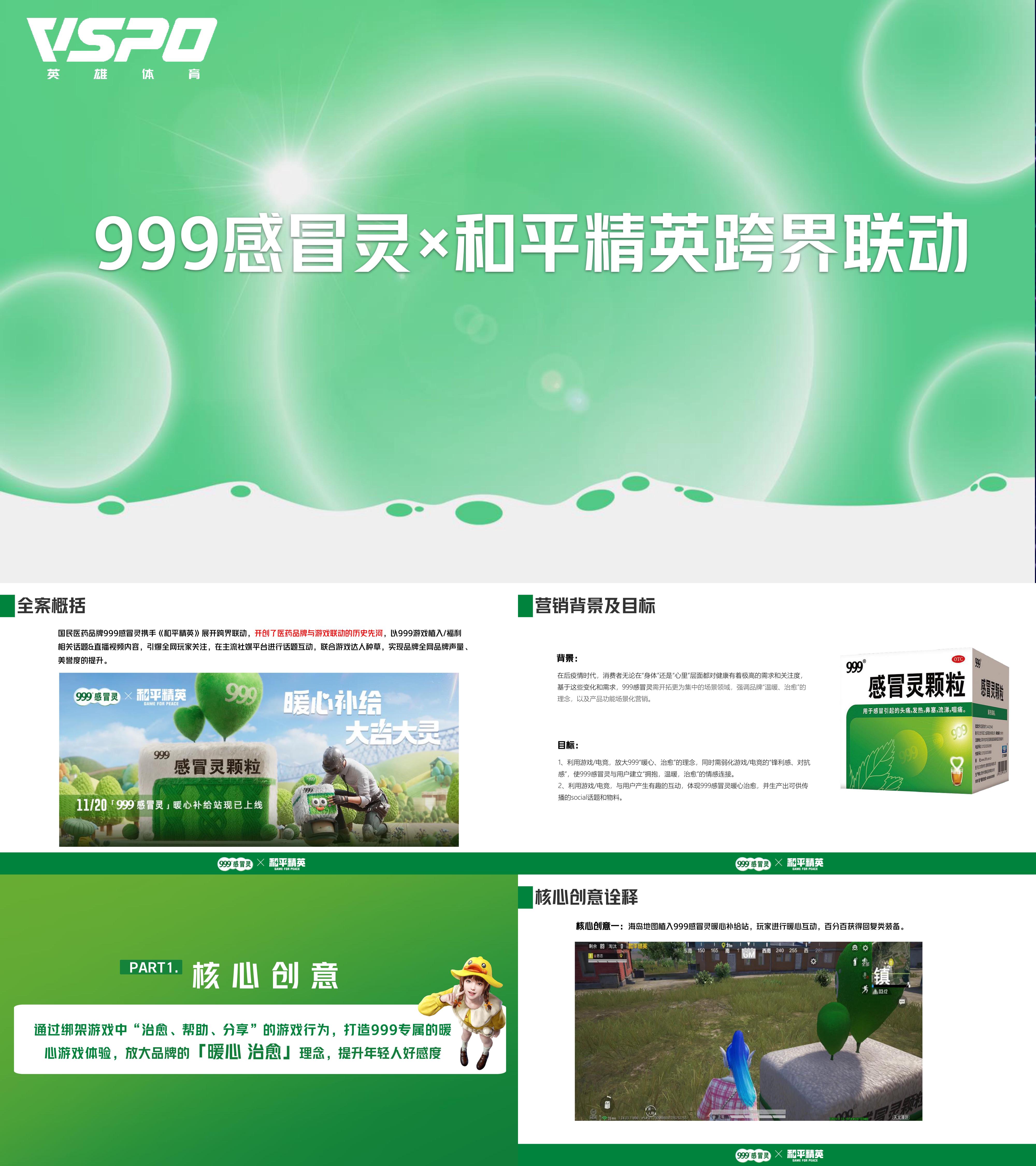 医药999感冒冲剂和平精英电竞游戏跨界联动营销方案