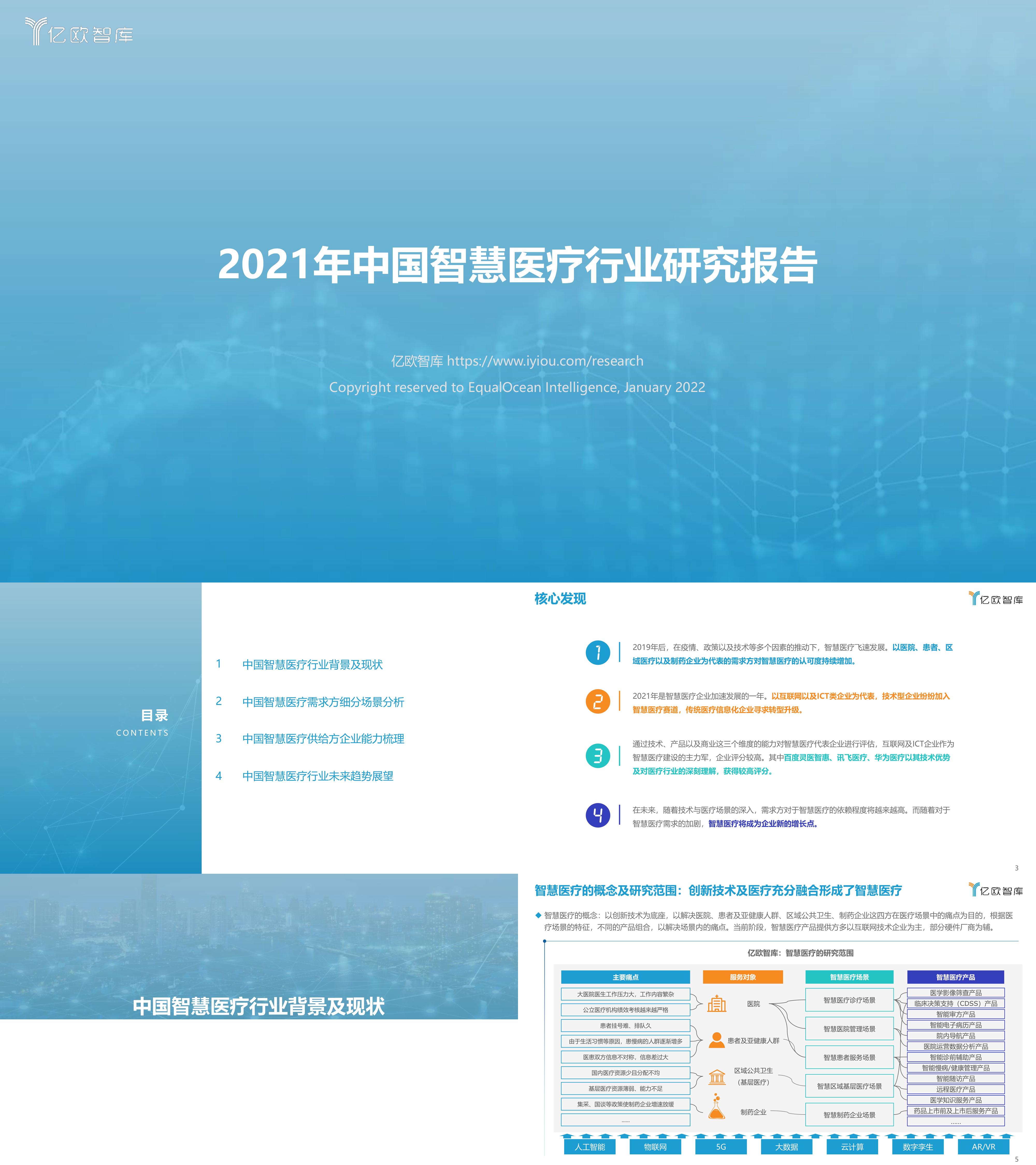 2021年中国智慧医疗行业研究报告