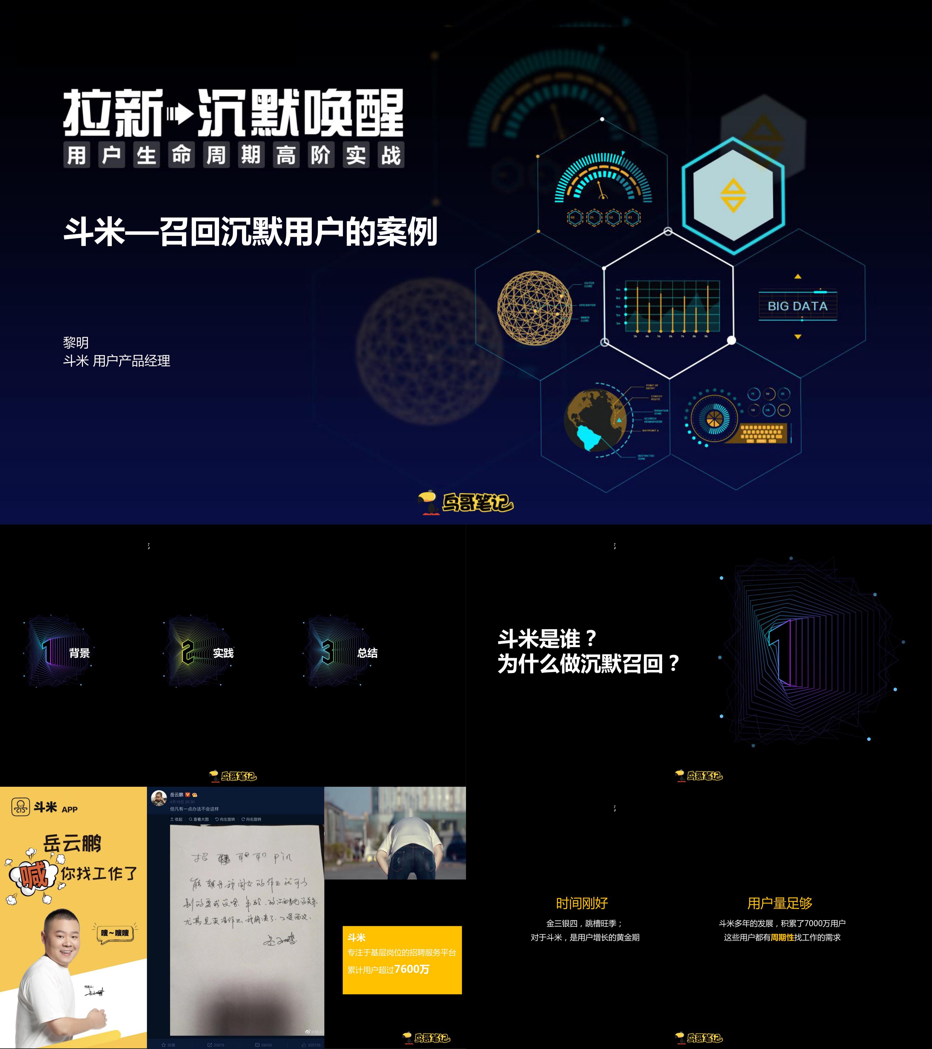 召回沉默用户的案例分享斗米用户产品经理黎明