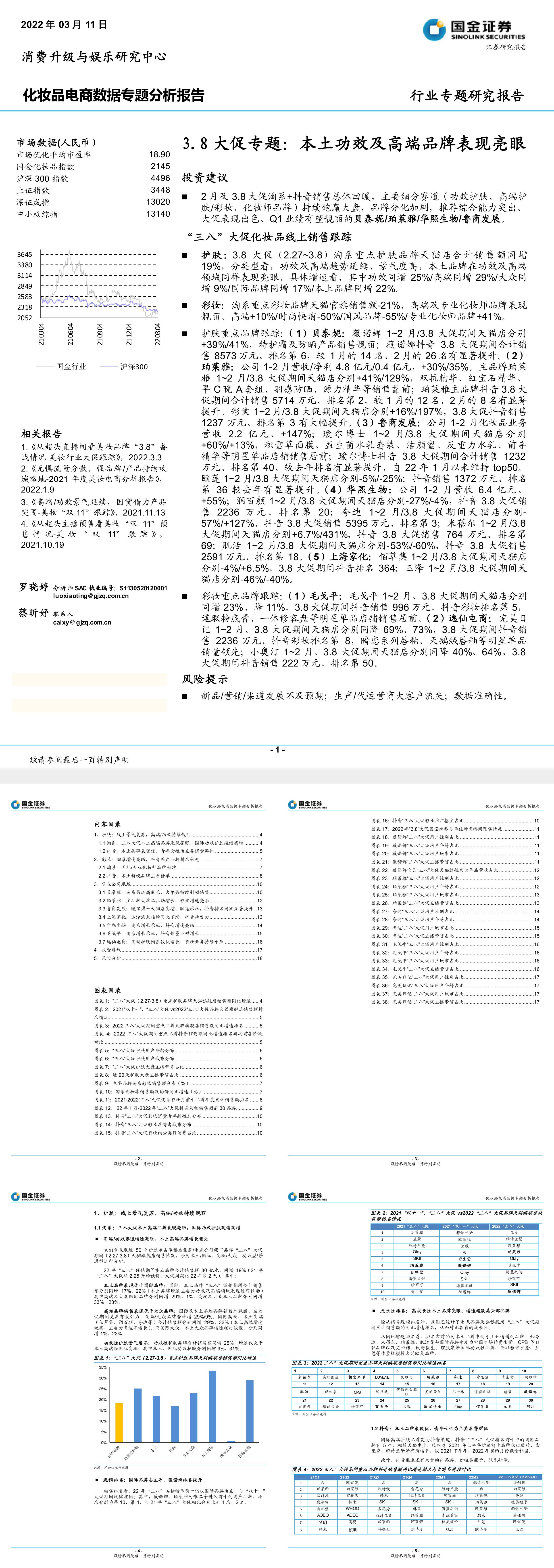 化妆品电商行业数据专题分析报告38大促专题本土功效及高端品牌