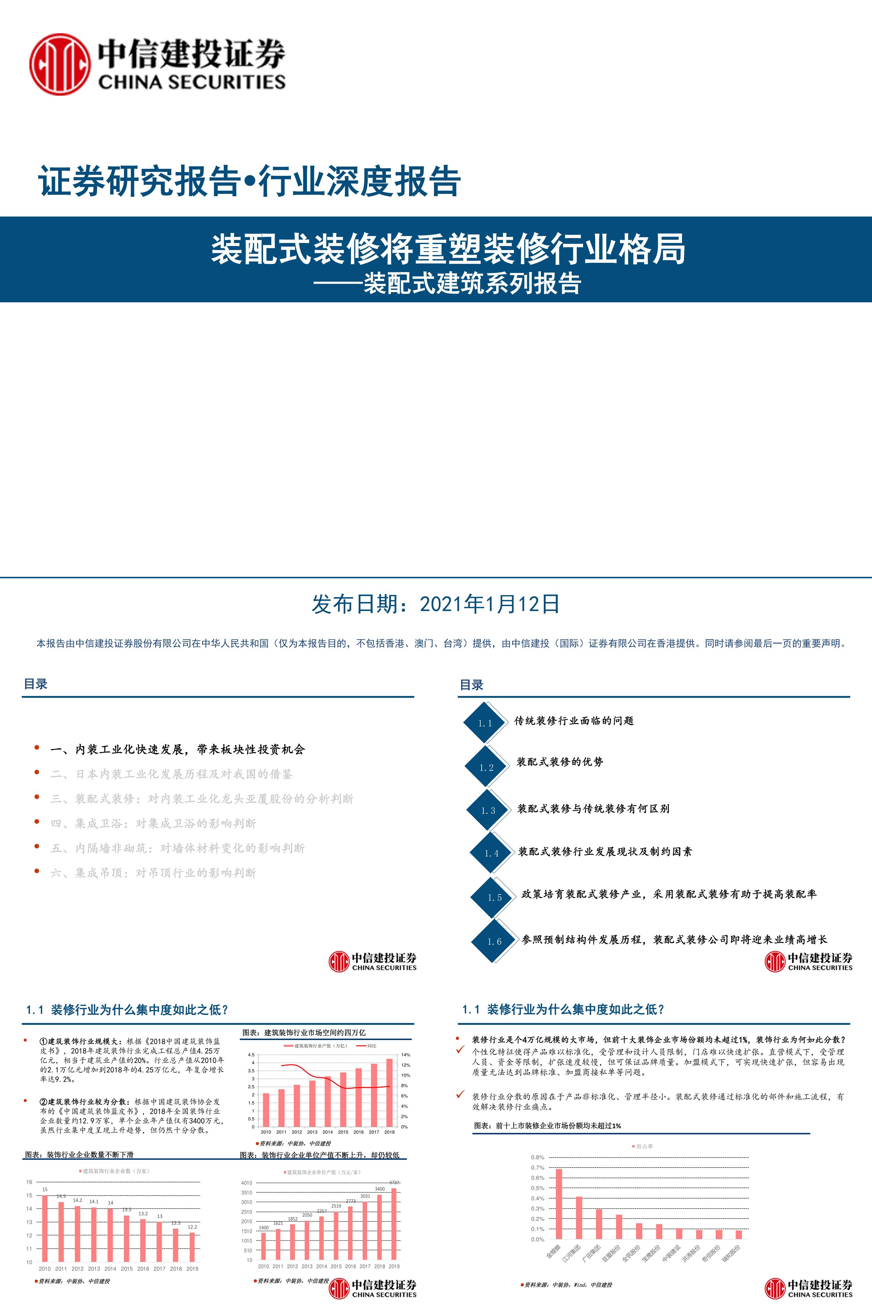 装配式建筑行业系列报告装配式装修将重塑装修行业格局