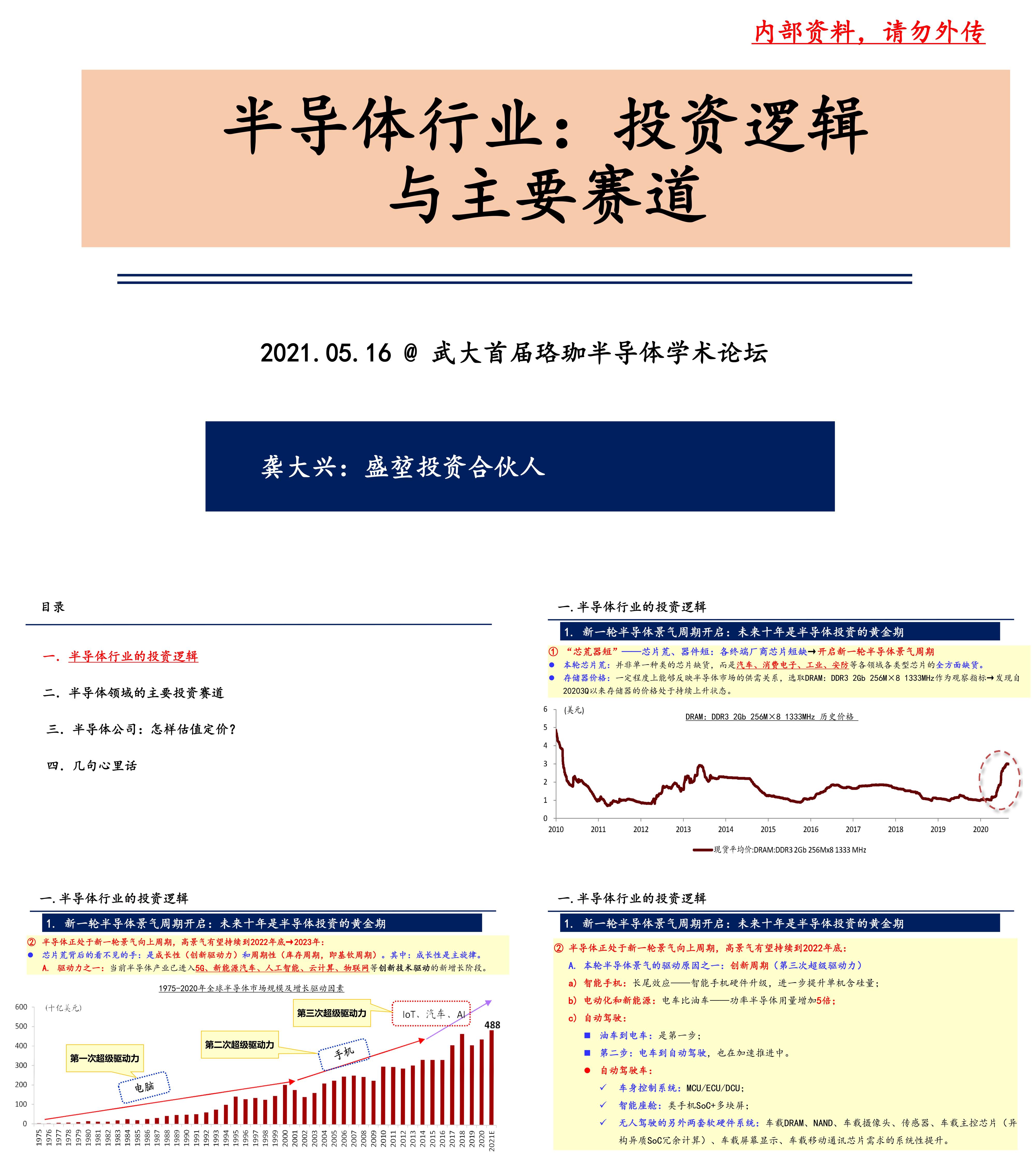 半导体行业的投资逻辑与主要赛道武大首届珞珈半导体学术论坛