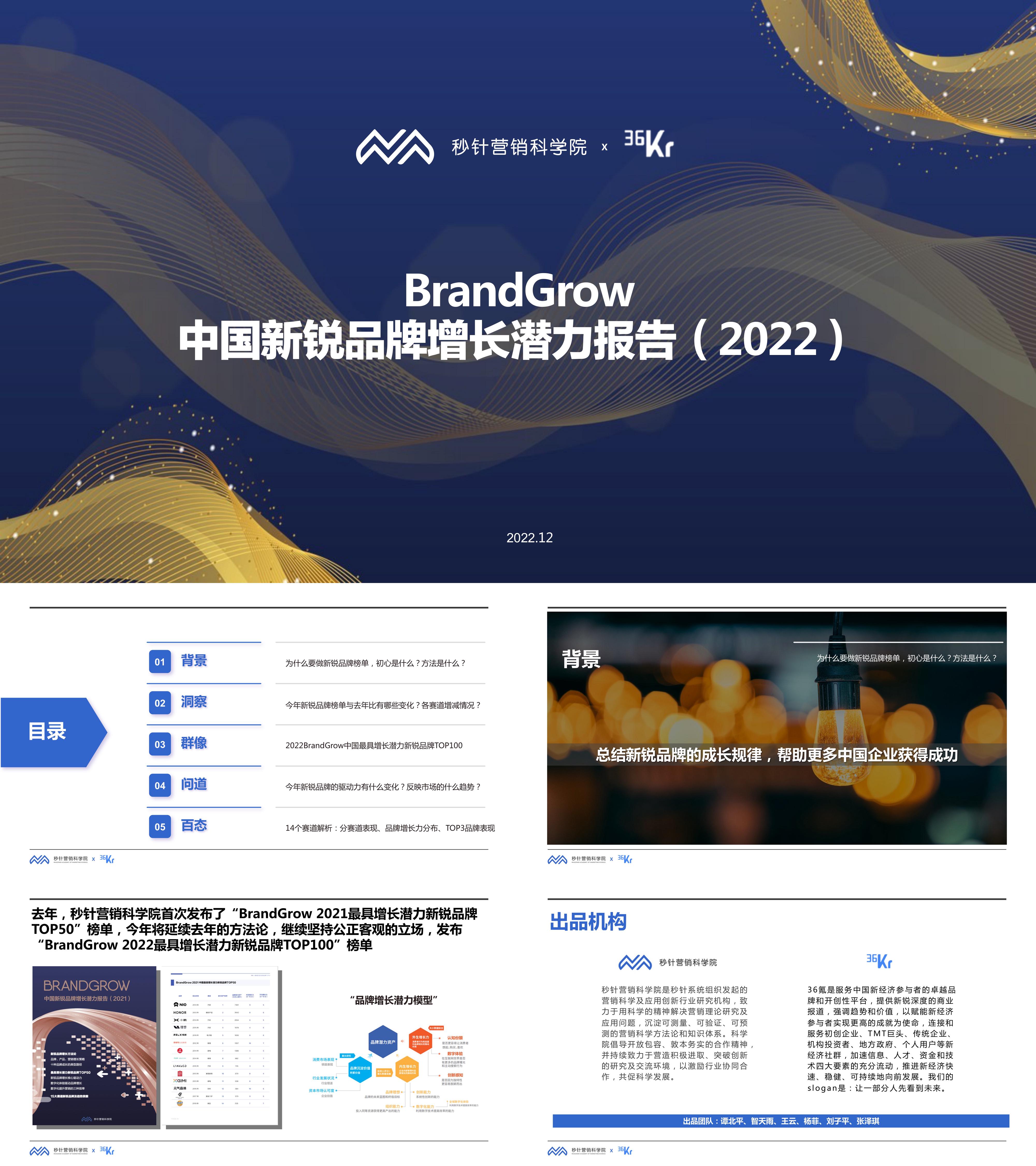 BrandGrow最具增长潜力新锐品牌研究报告2022秒针