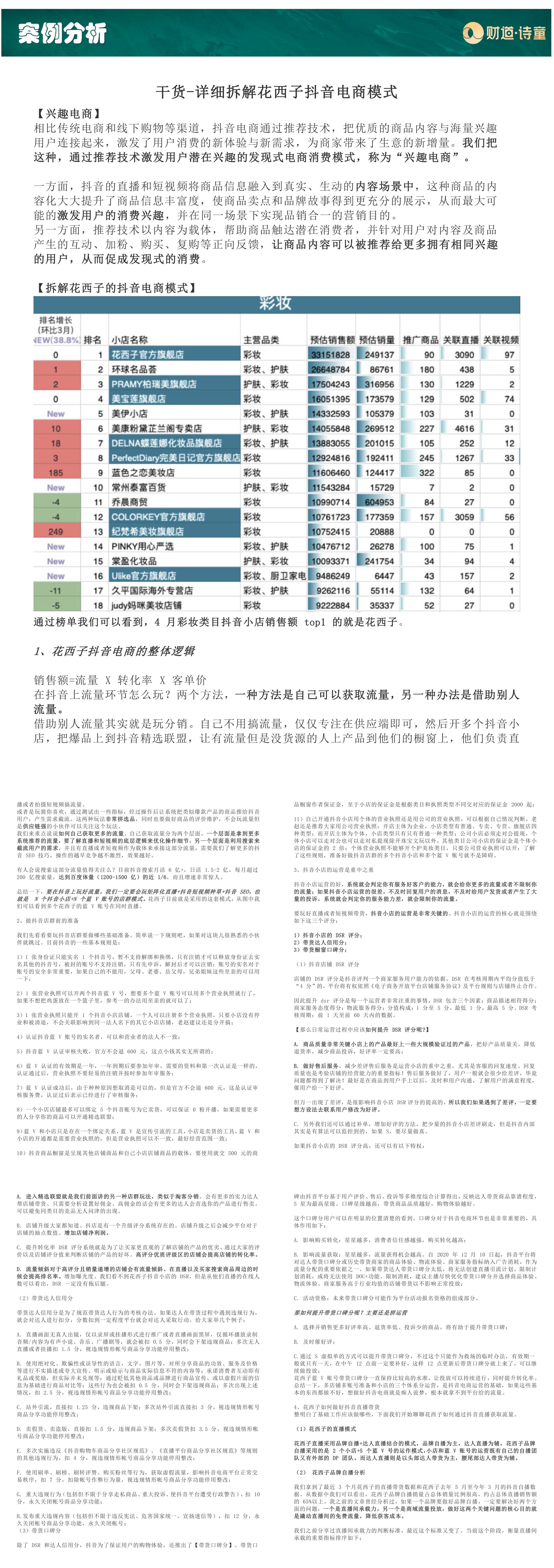 干货详细拆解花西子抖音电商打法